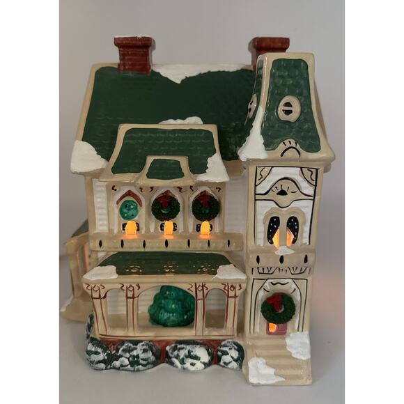 Vtg Dept 56 Snow Village Ramsey House Retired 1989 With Light Kit And Box - Picture 1 of 9